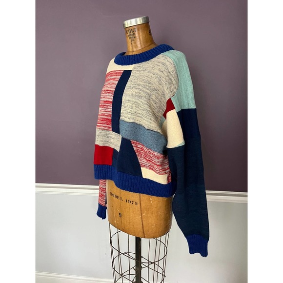 Recycled Wool Patchwork, Handmade Cozy Sweater by In The Wind Goods - Picture 5 of 9